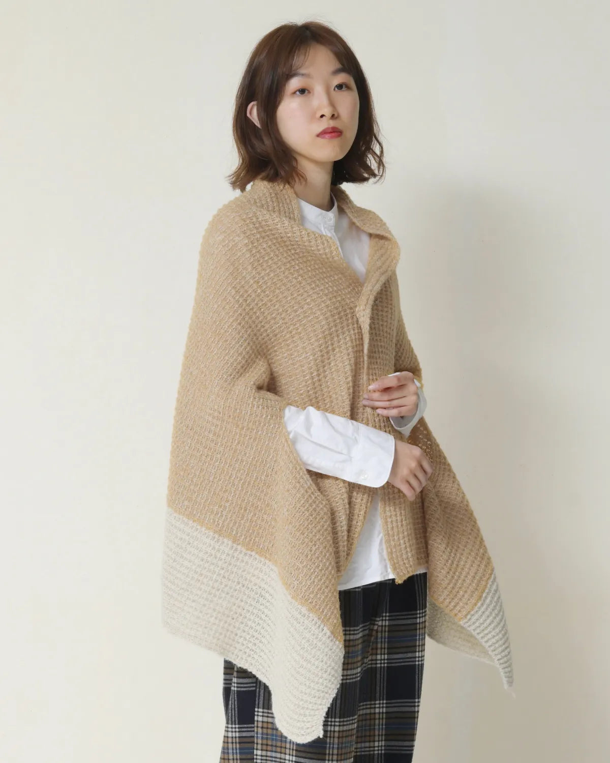 モデル身長:165cm#カラー_02 ベージュ×ホワイト