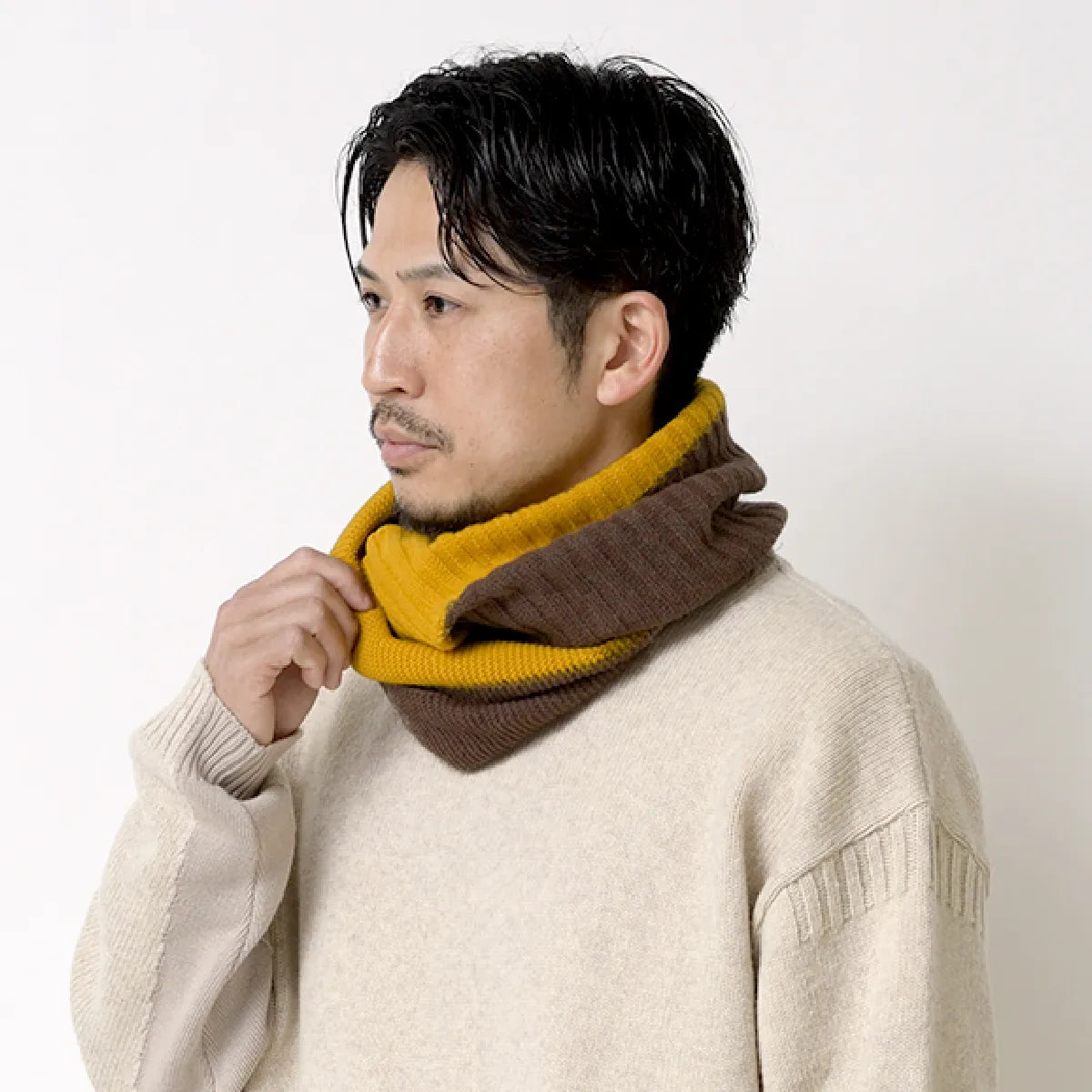 モデル身長:172cm#カラー_01 キャメル×マスタード