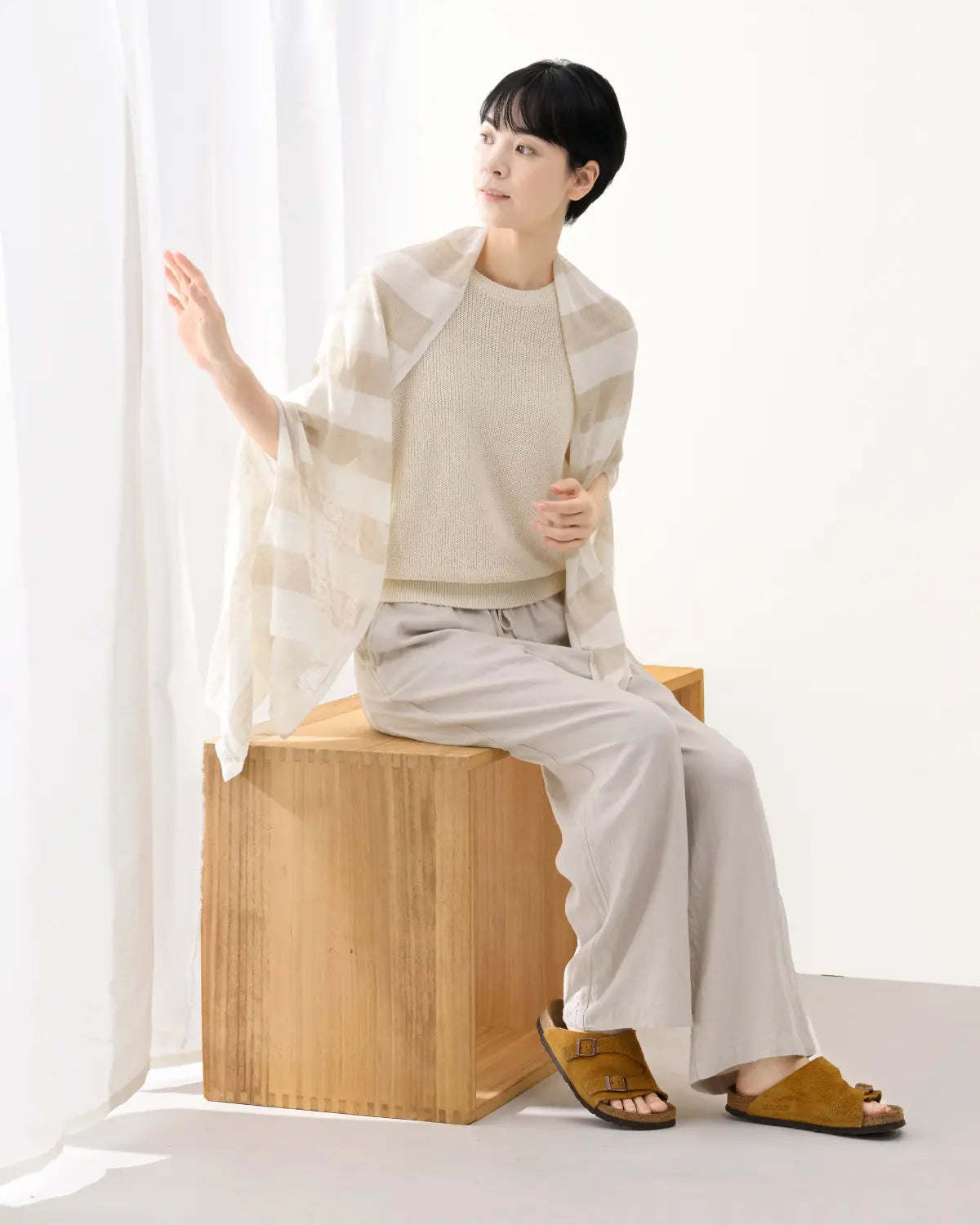 モデル身長:169cm#カラー_21 ホワイト×ベージュ