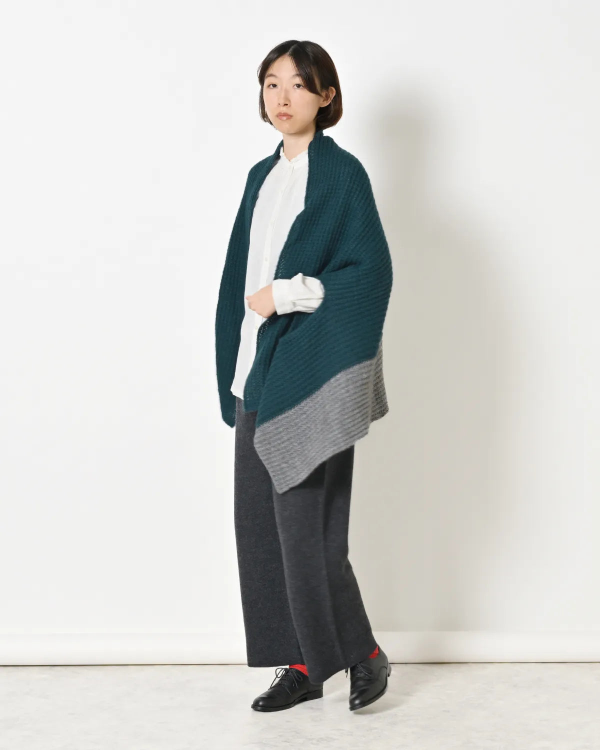 モデル身長:165cm#カラー_27 ブルーグリーン×アッシュグレー