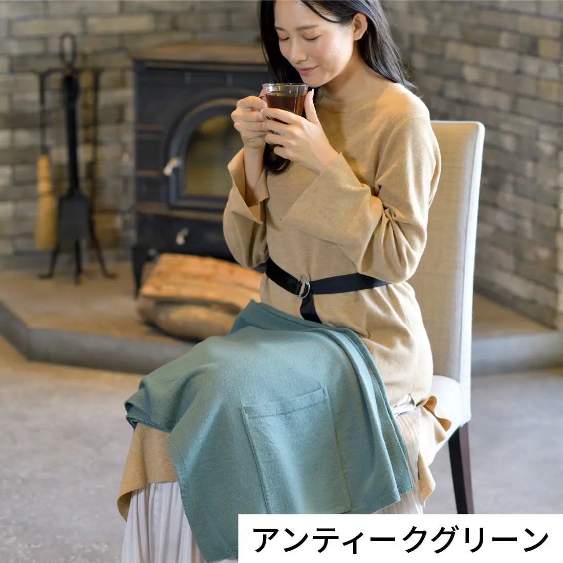 モデル身長:167cm#カラー_03 アンティークグリーン