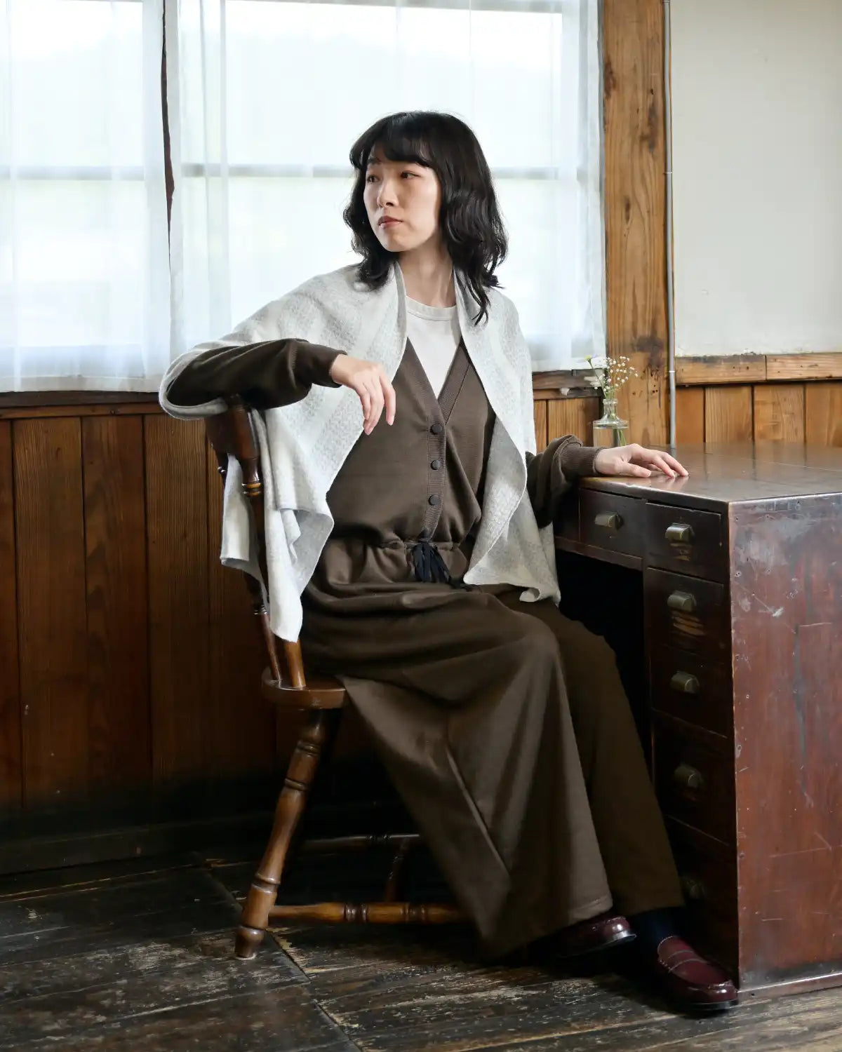 モデル身長:165cm#カラー_09 ライトグレー×ホワイト