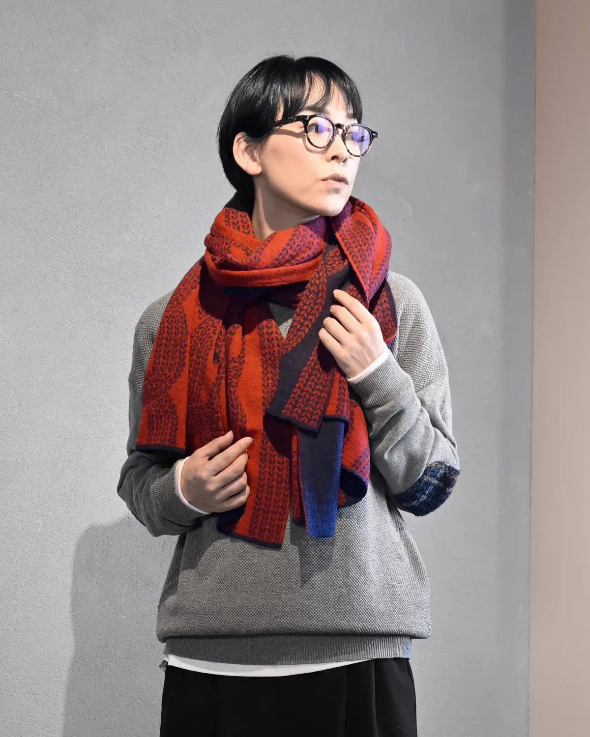 モデル身長:169cm#カラー_06 ネイビー×カーマイン