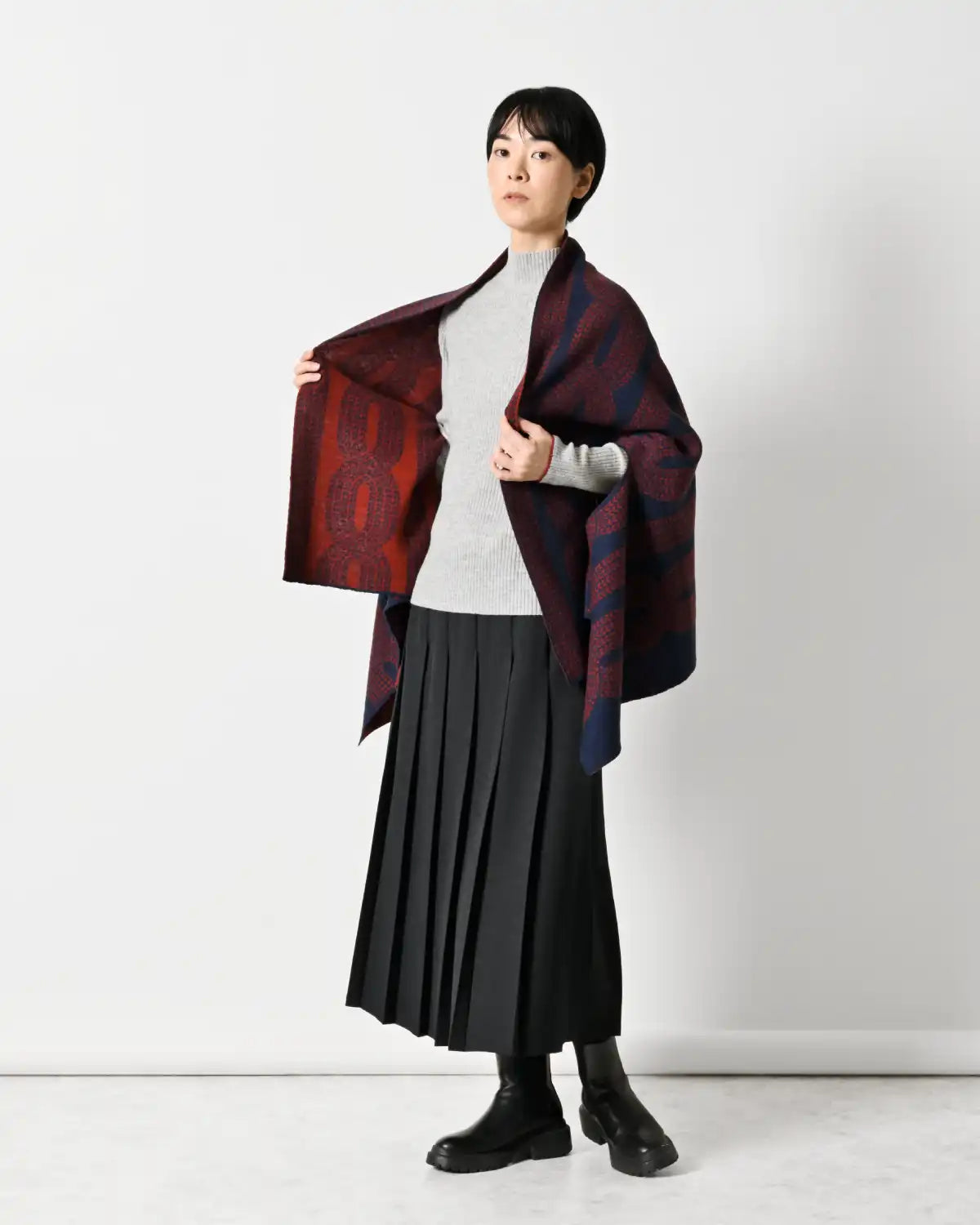 モデル身長:169cm#カラー_06 ネイビー×カーマイン