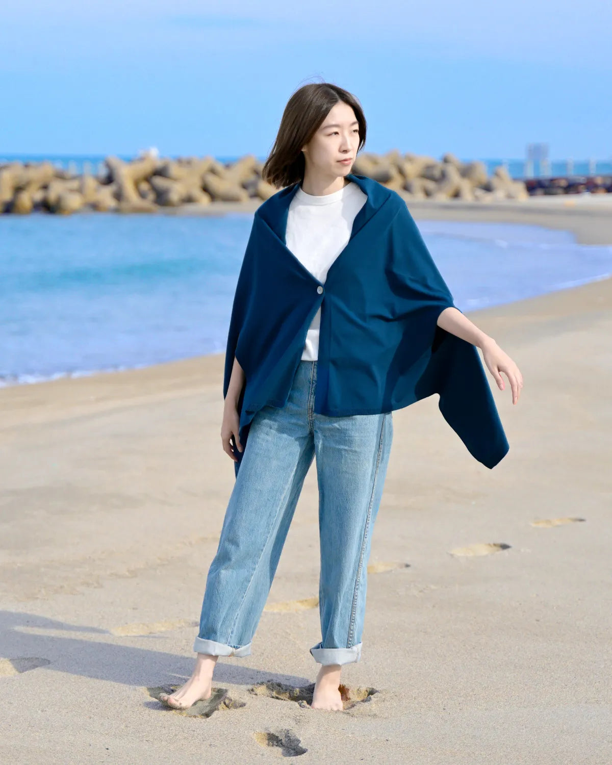 モデル身長:165cm#カラー_01 ディープブルー