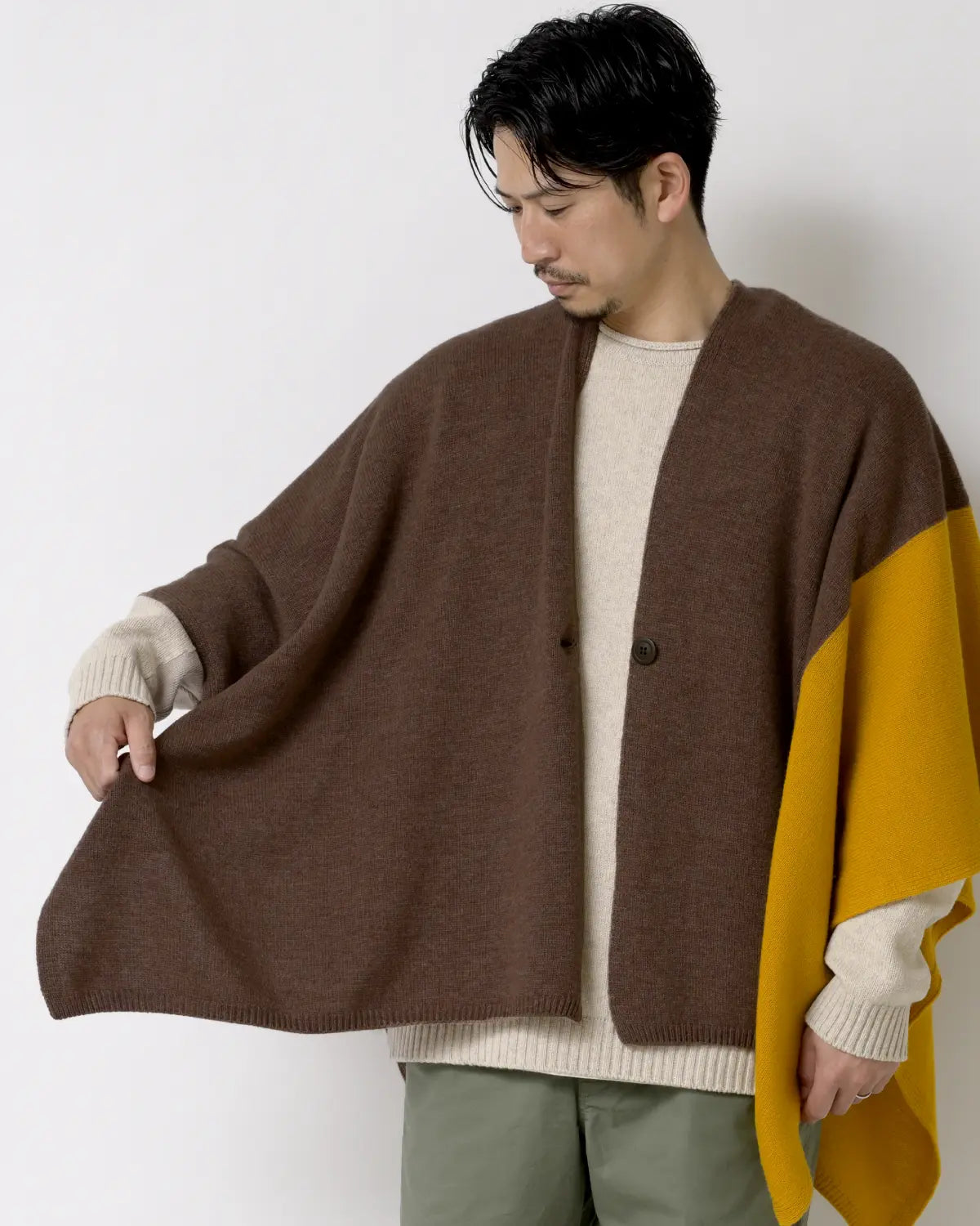 モデル身長:172cm#カラー_01 キャメル×マスタード