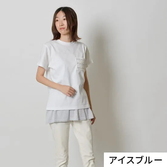 モデル身長:165cm#カラー_01 ホワイト・アイスブルー