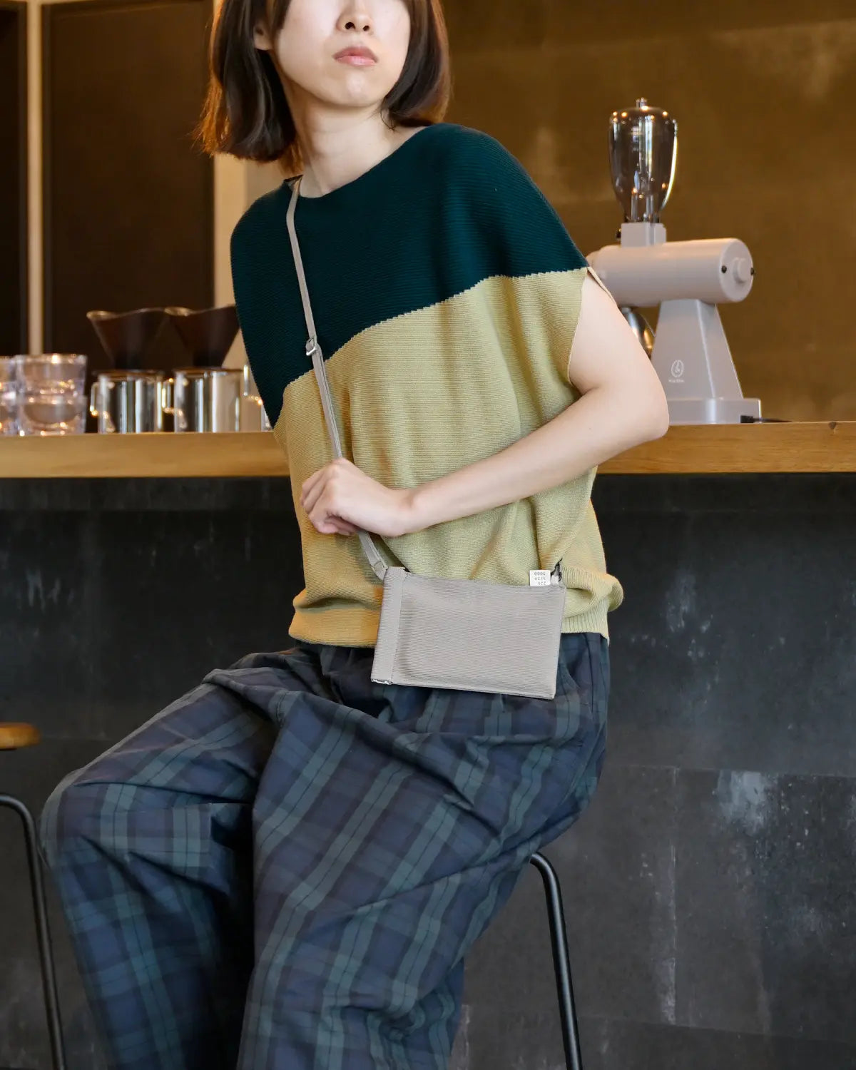 モデル身長:165cm#カラー_07 ブルーグリーン×ベージュ