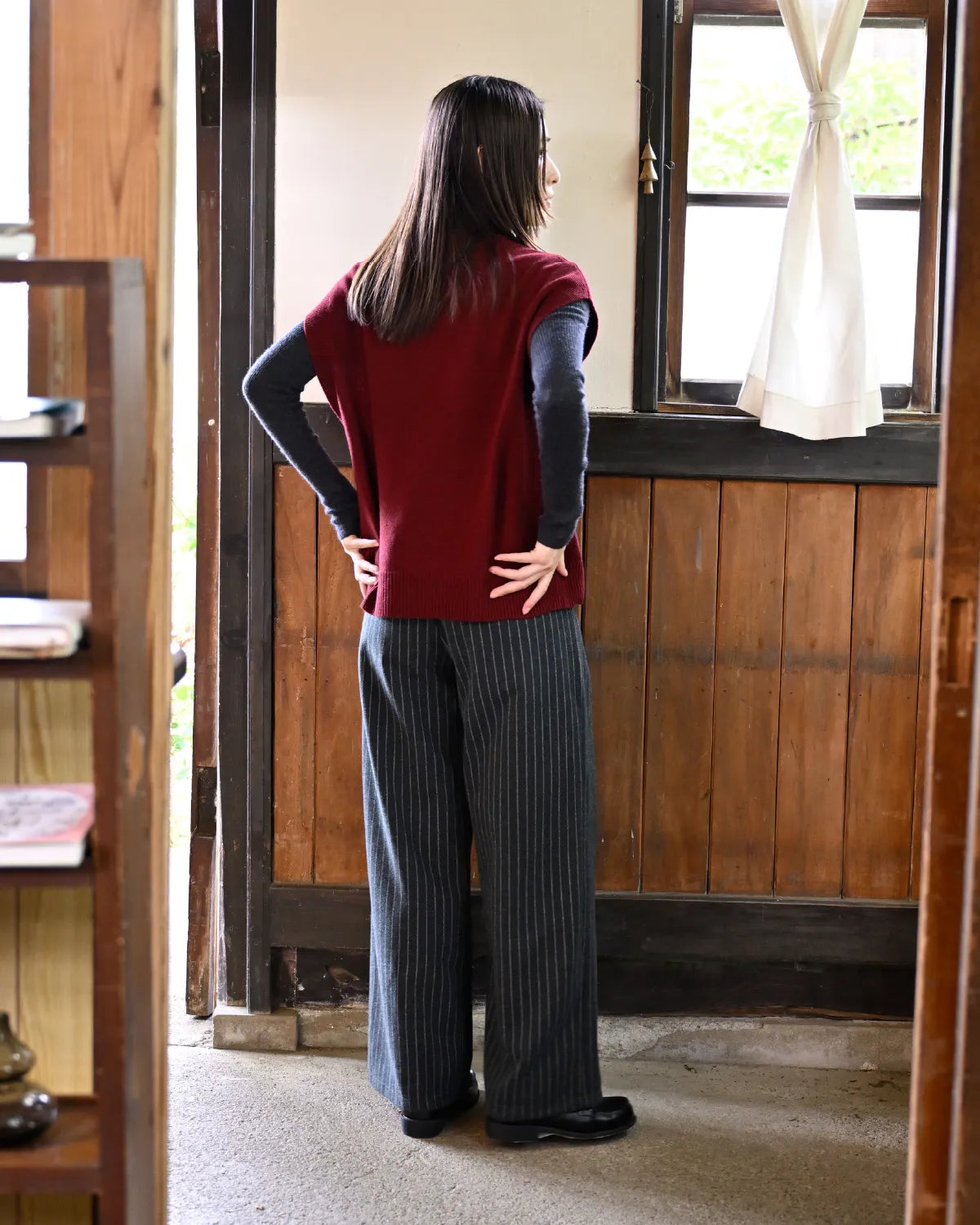 モデル身長:163cm#カラー_04 エンジ