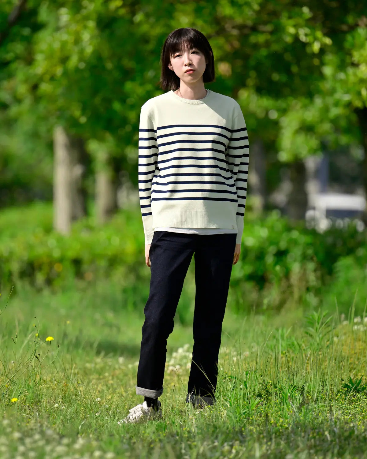 モデル身長:165cm#カラー_01 ホワイト×ネイビー