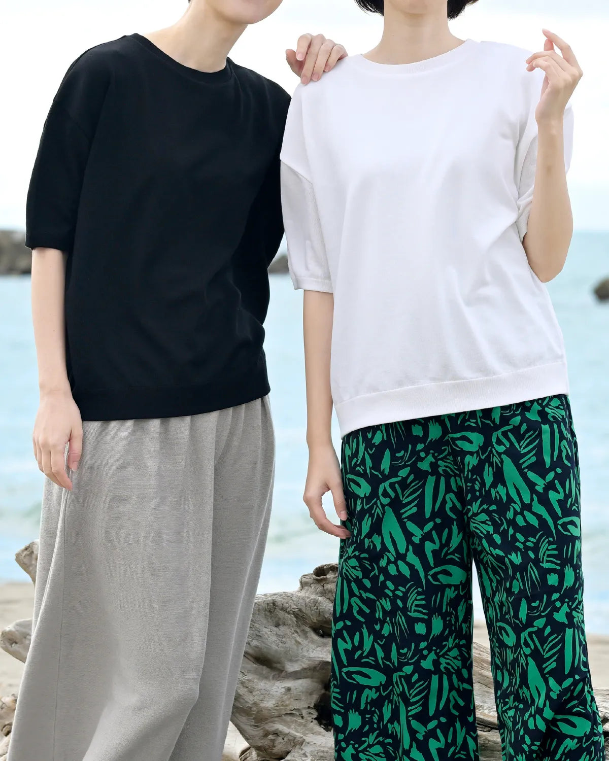 洗える綿レーヨンストレッチTシャツ