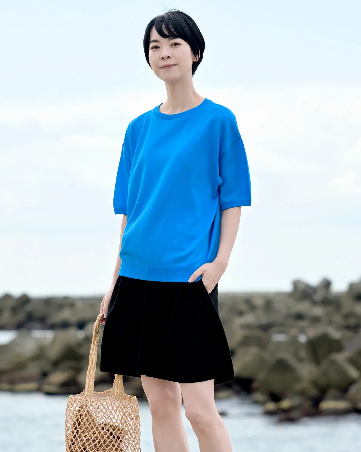 モデル身長:169cm#カラー_04 シアンブルー