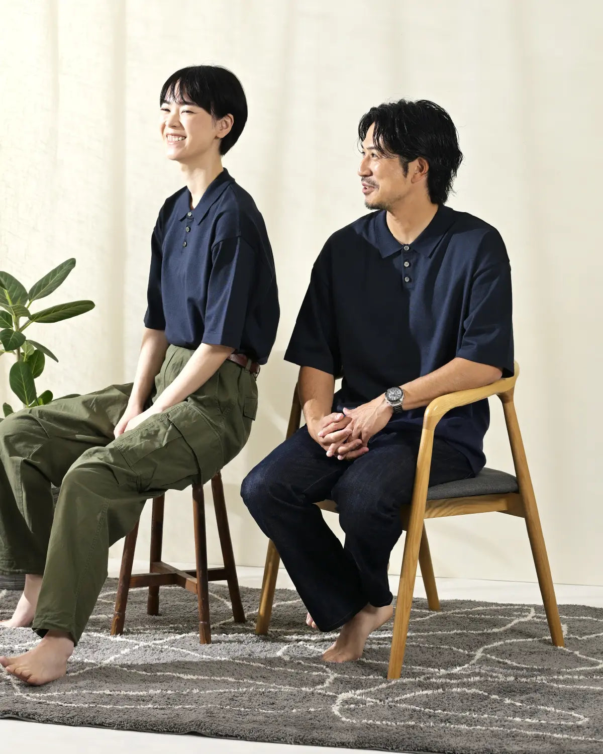 ポロ衿半袖プルオーバー