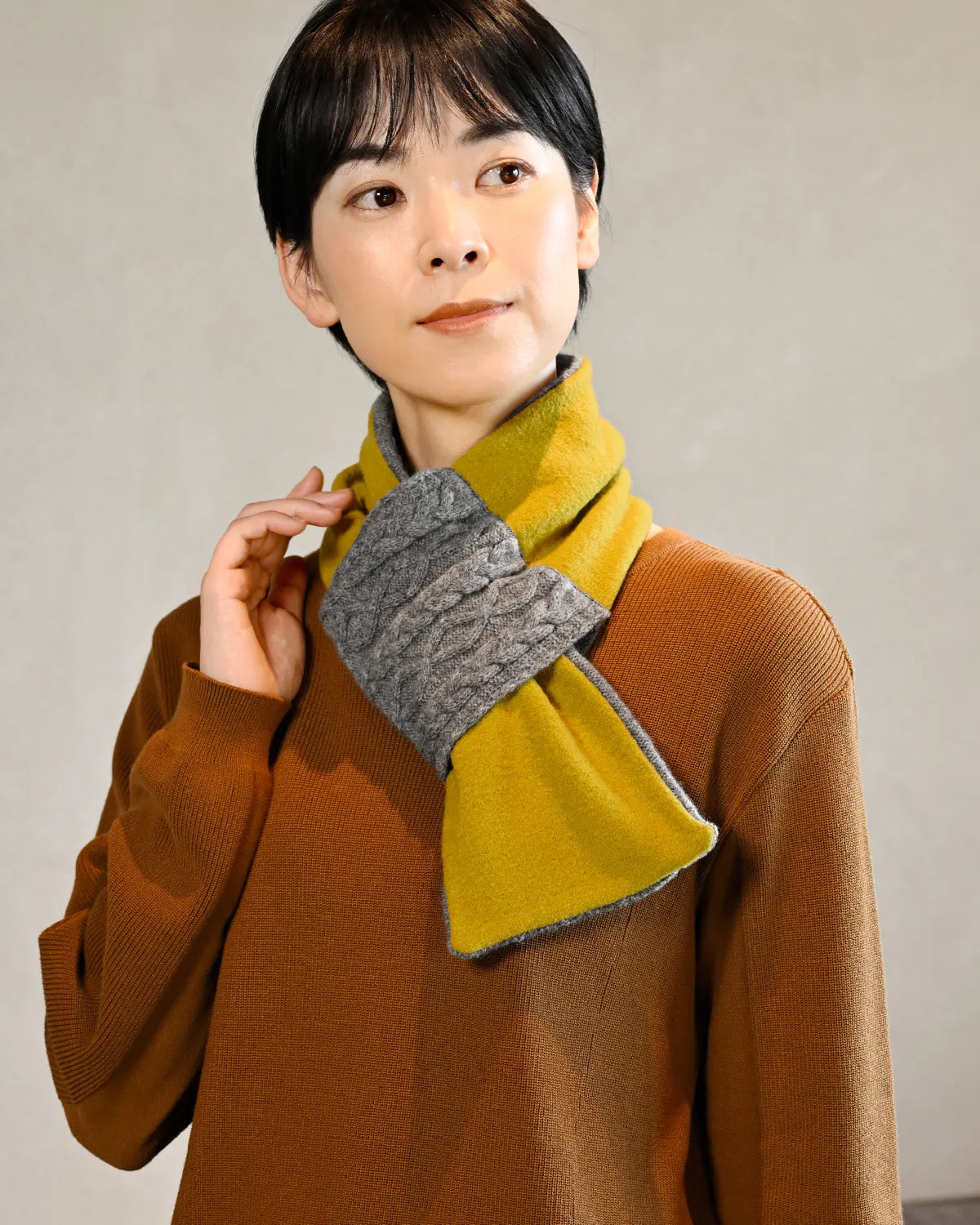 モデル身長:169cm#カラー_03 グレー×サフラン