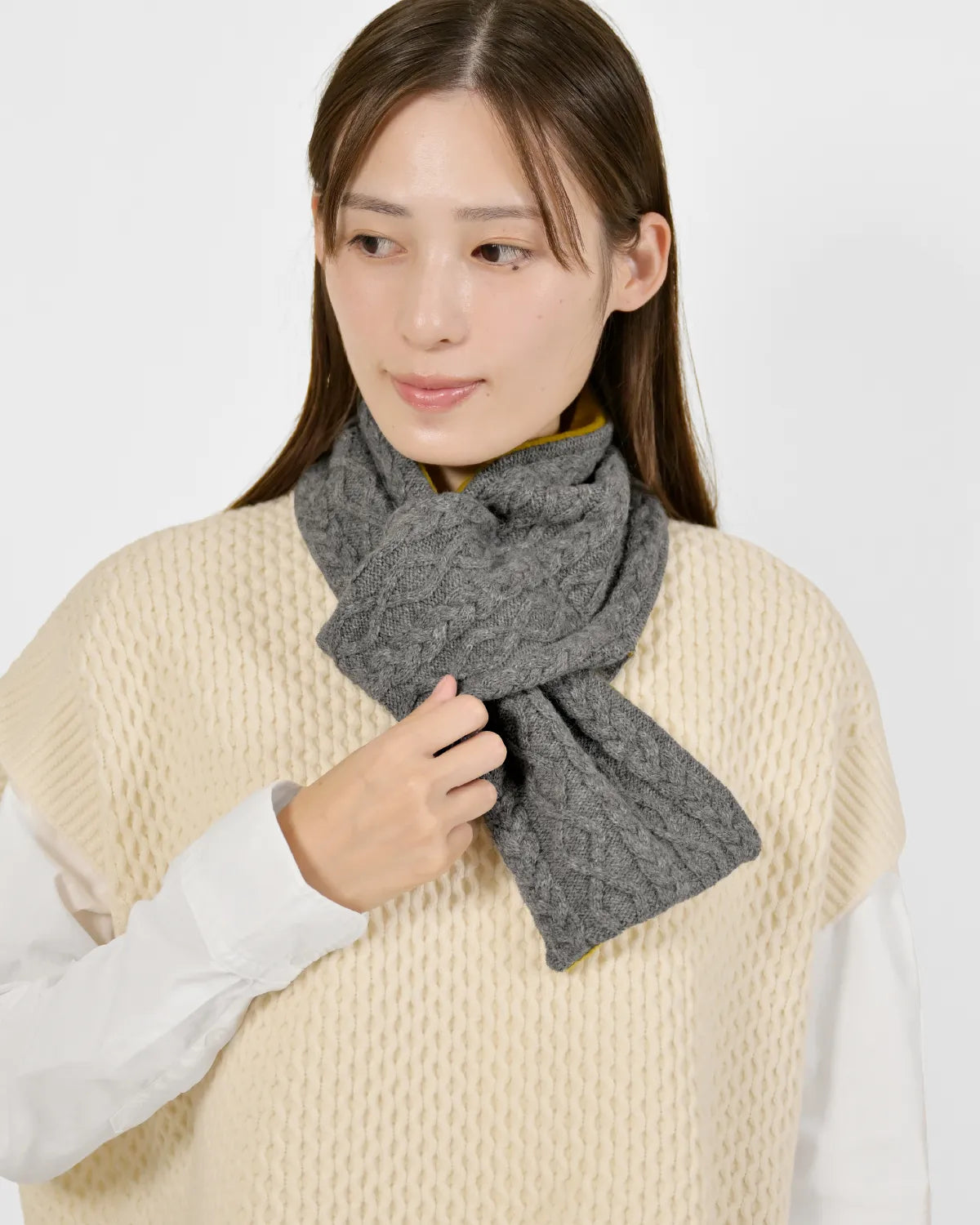 モデル身長:163cm#カラー_03 グレー×サフラン
