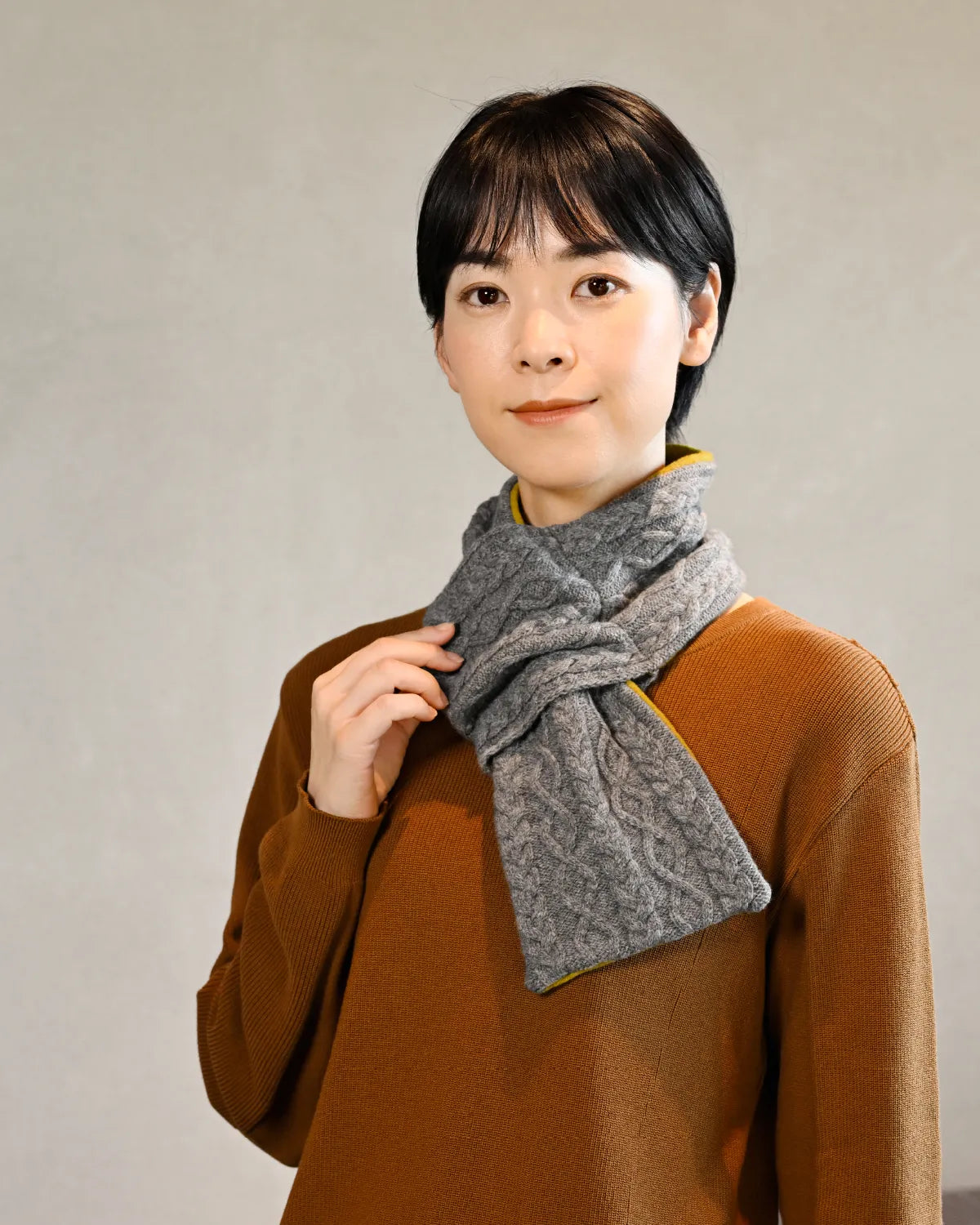 モデル身長:169cm#カラー_03 グレー×サフラン