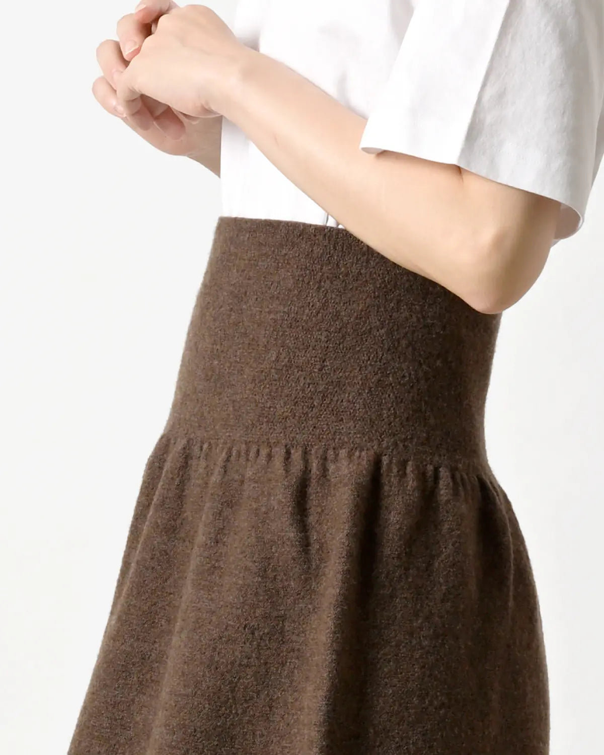 のびるニットロングスカート あったかウール