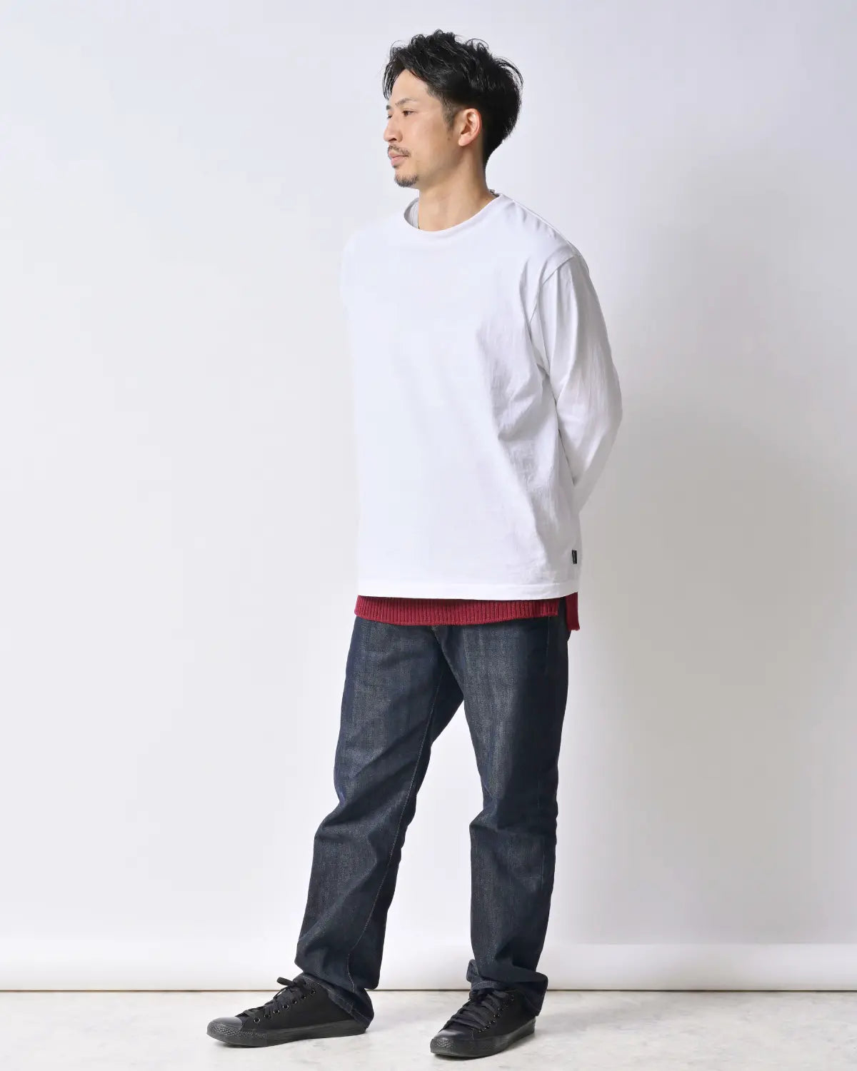 モデル身長:172cm#カラー_01 エンジ