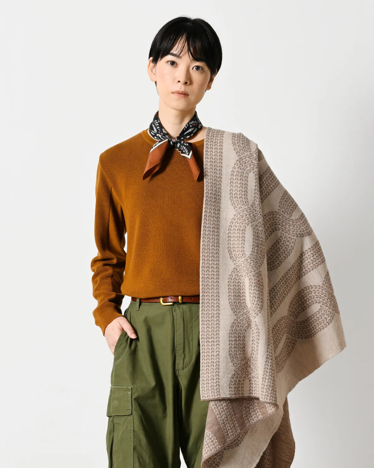  モデル身長：169cm#カラー_08 モカ×ベージュ