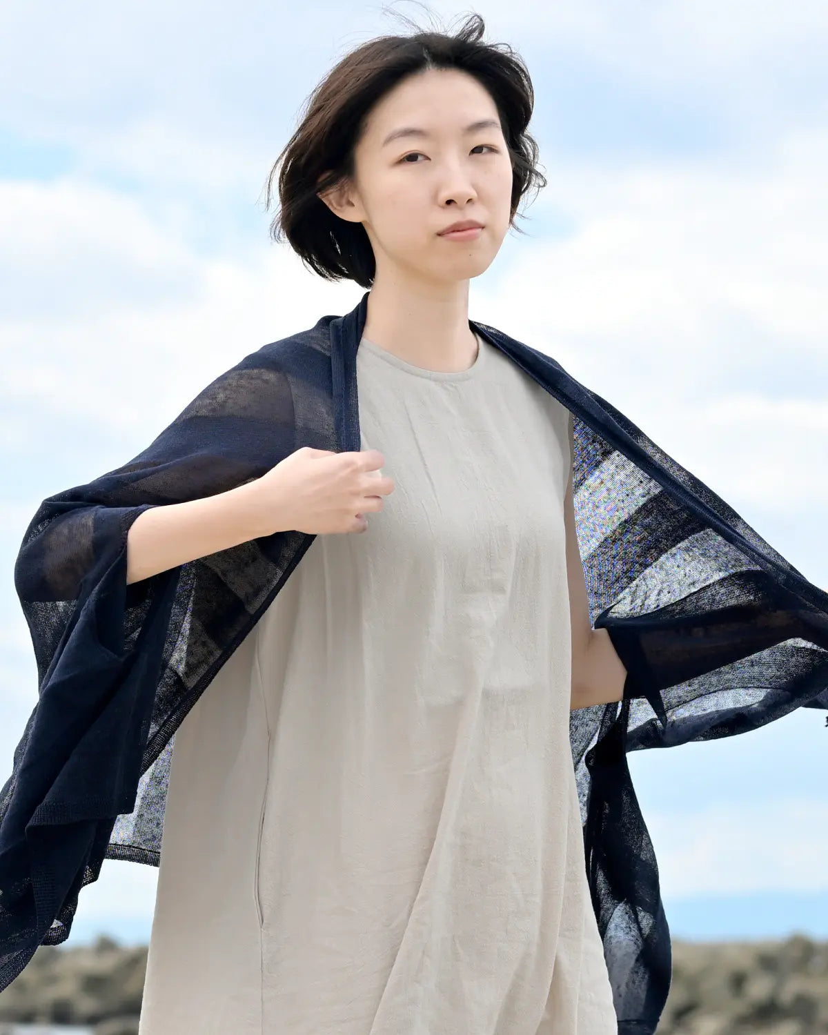 モデル身長：165cm#カラー_24 ネイビー×ネイビー