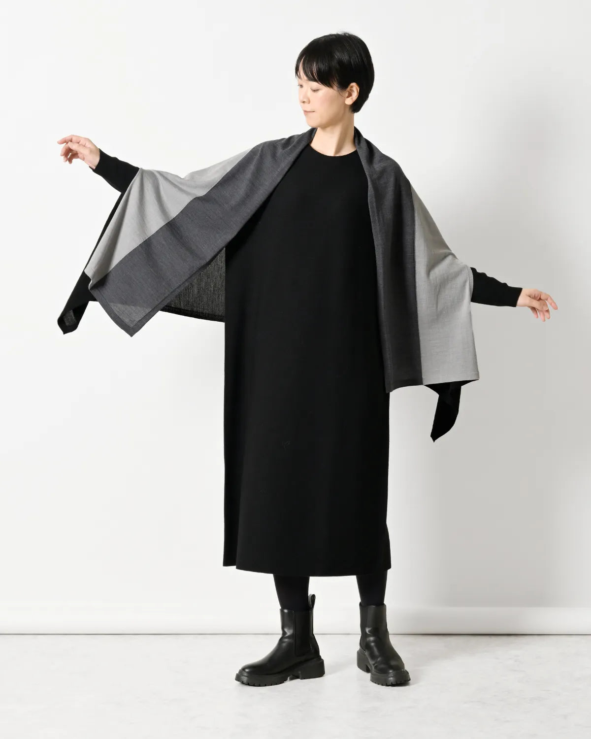 モデル身長：169cm#カラー_27 ブラック×シルバーグレー×グレー