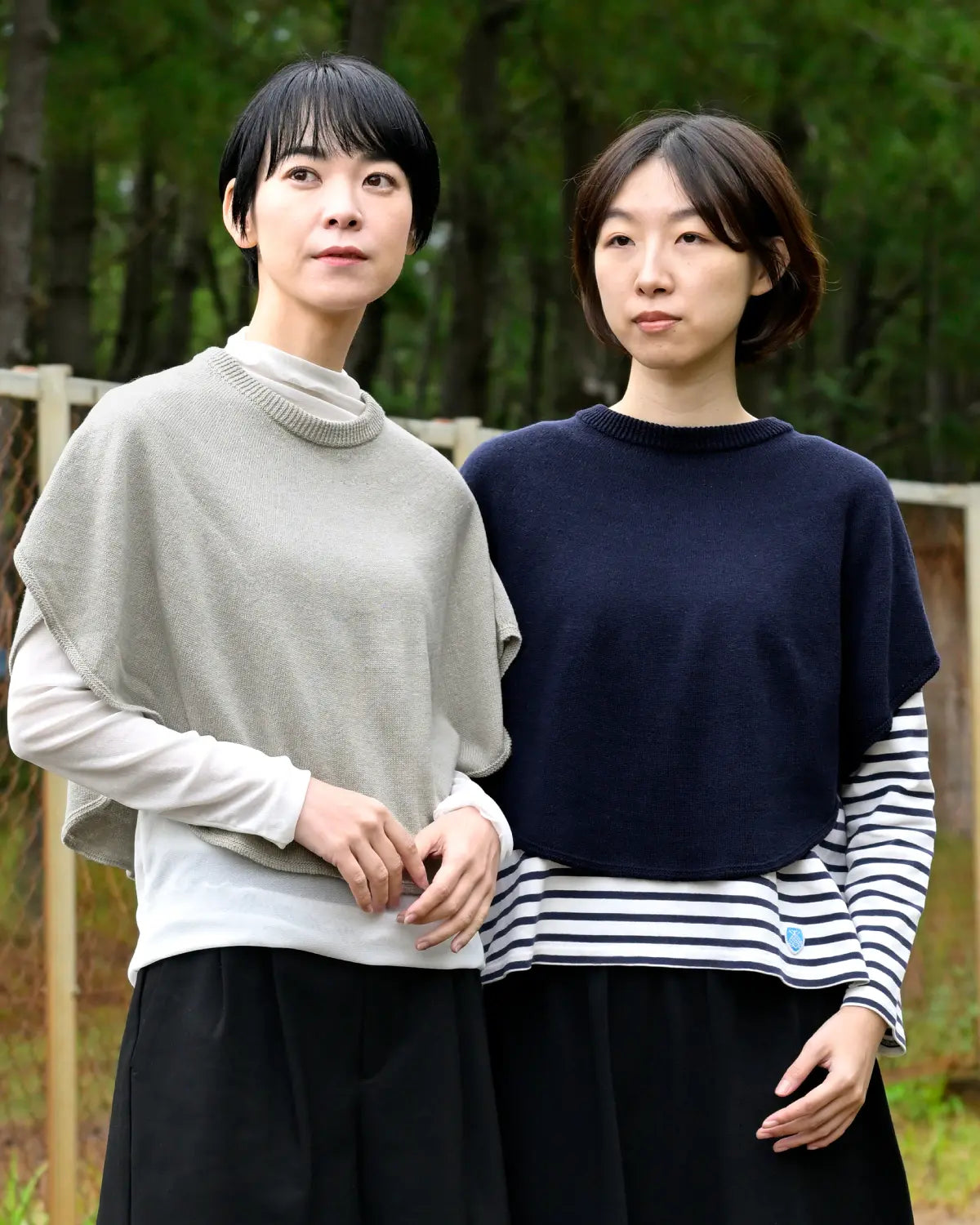 ポンチョケープ 手洗いできる綿麻