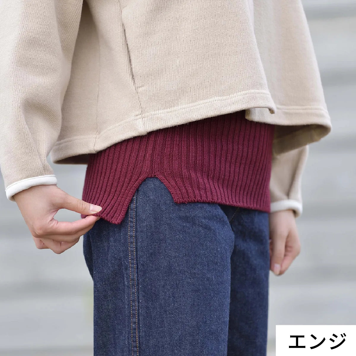 モデル身長：163cm#カラー_01 エンジ・ネイビー