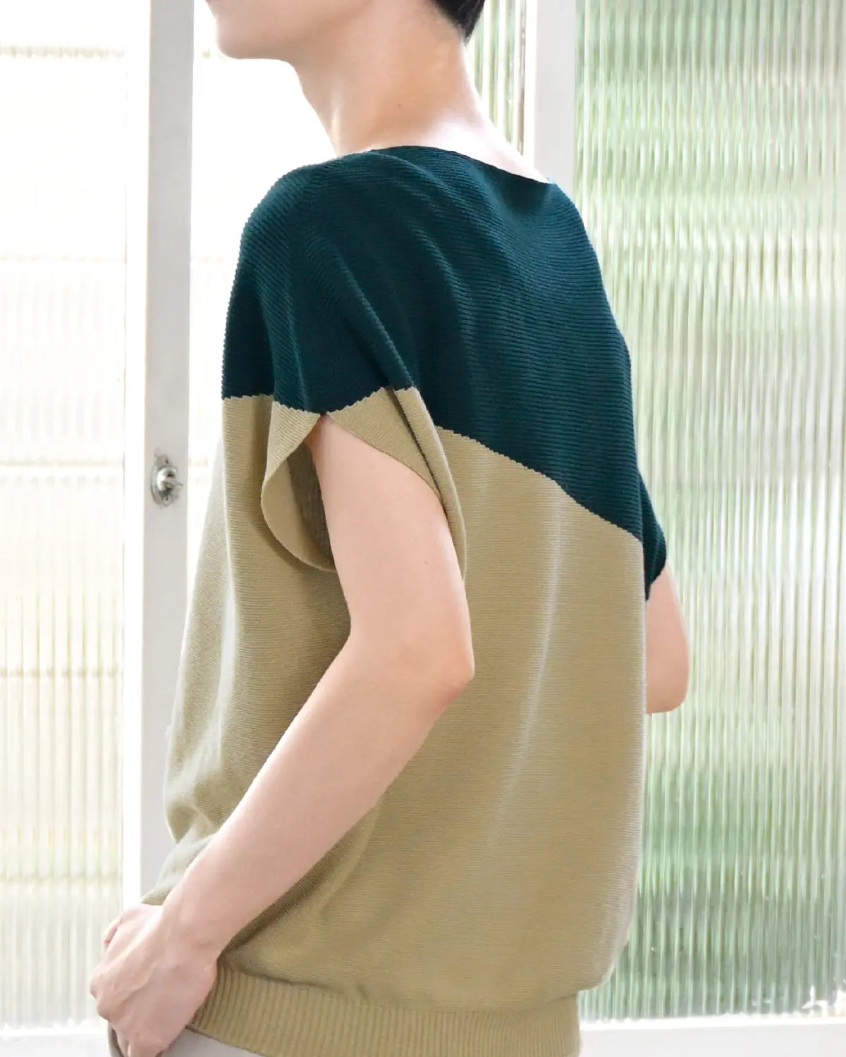 モデル身長：169cm#カラー_07 ブルーグリーン×ベージュ