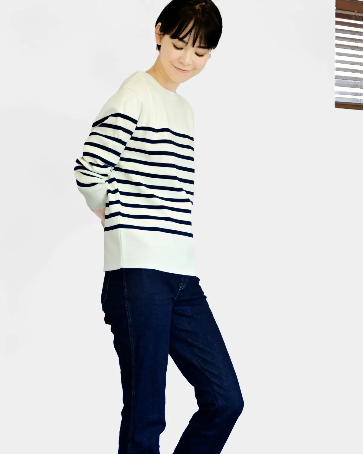 モデル身長：169cm#カラー_01 ホワイト×ネイビー