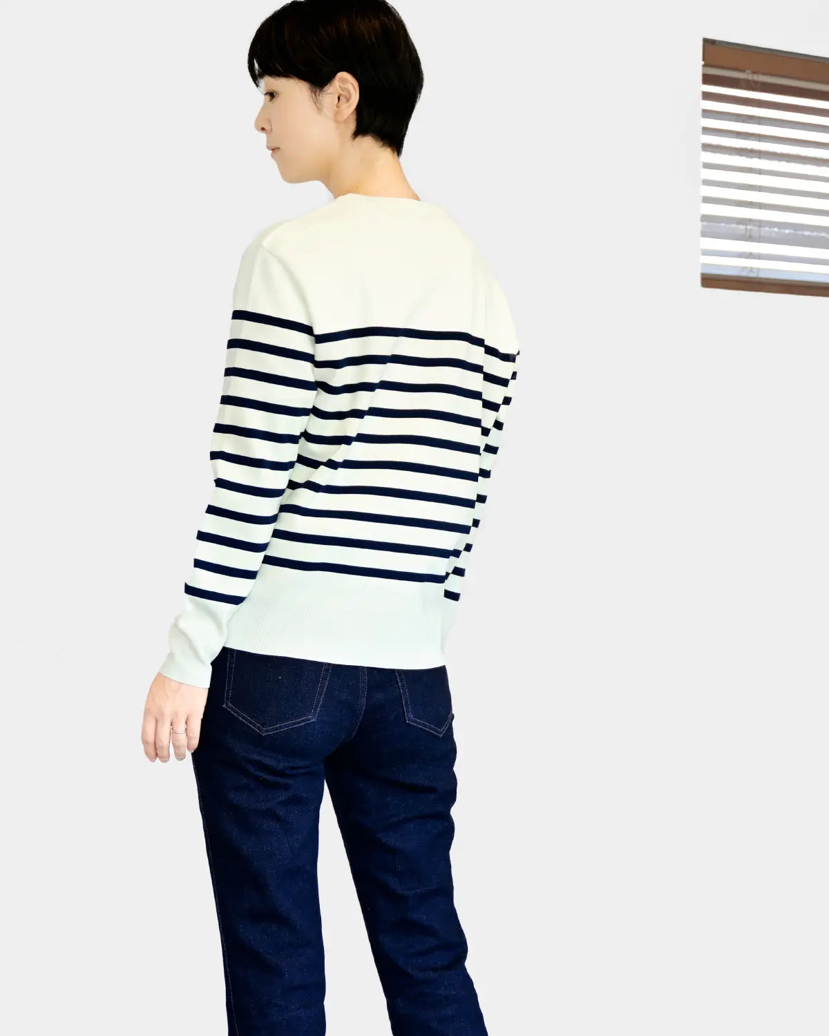 モデル身長：169cm#カラー_01 ホワイト×ネイビー