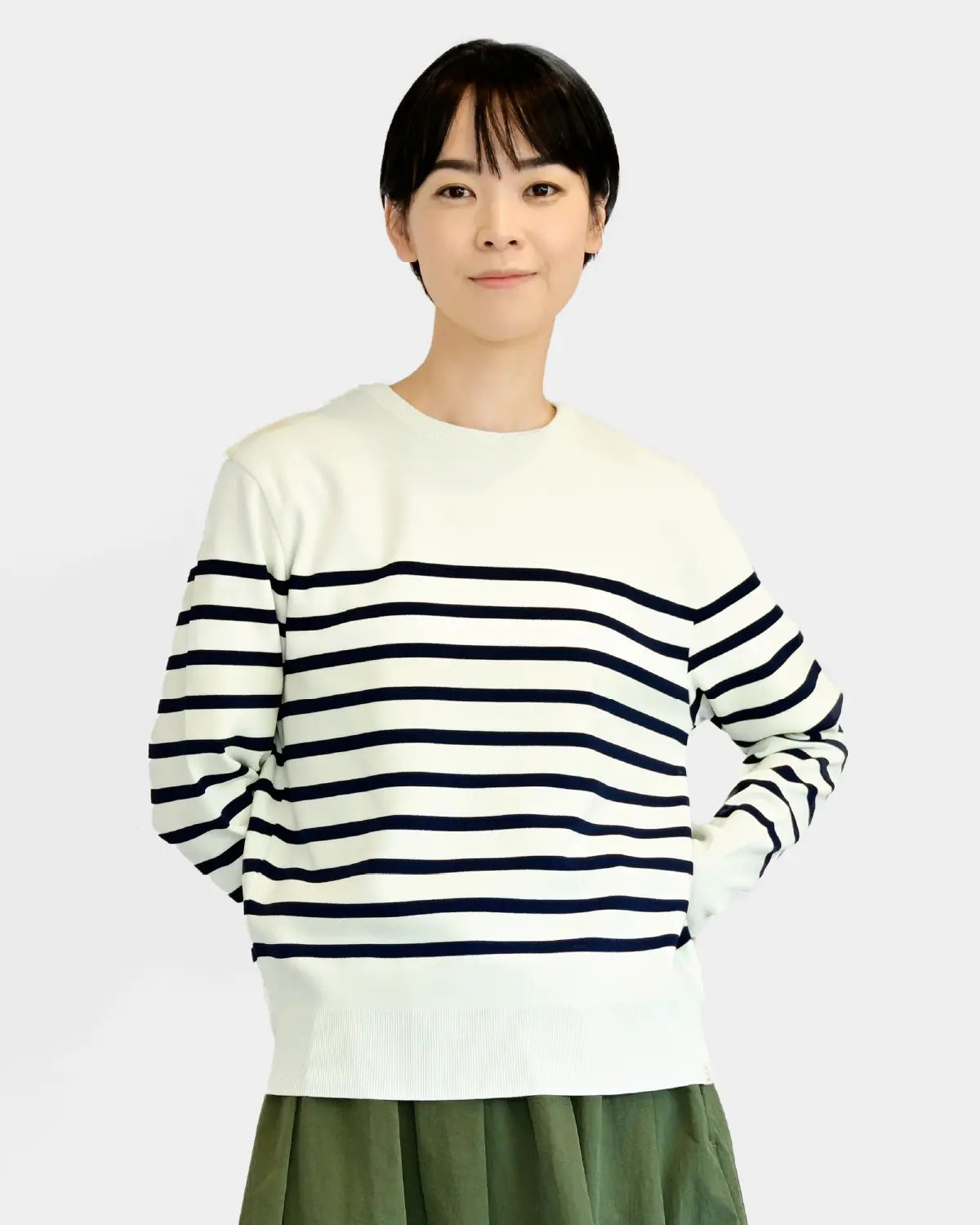 モデル身長：169cm#カラー_01 ホワイト×ネイビー