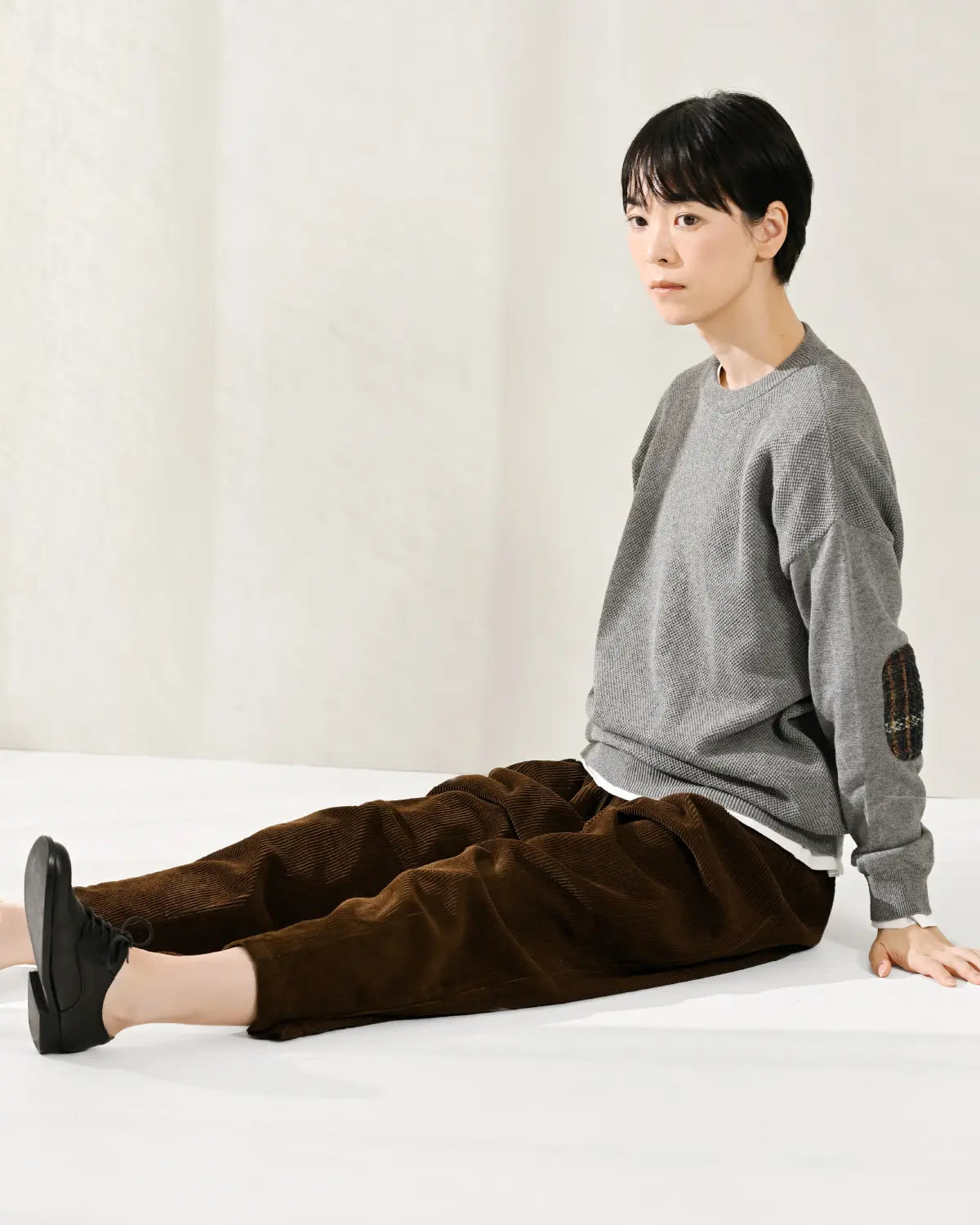 モデル身長：169cm#カラー_02 グレー（ネイビーチェック）