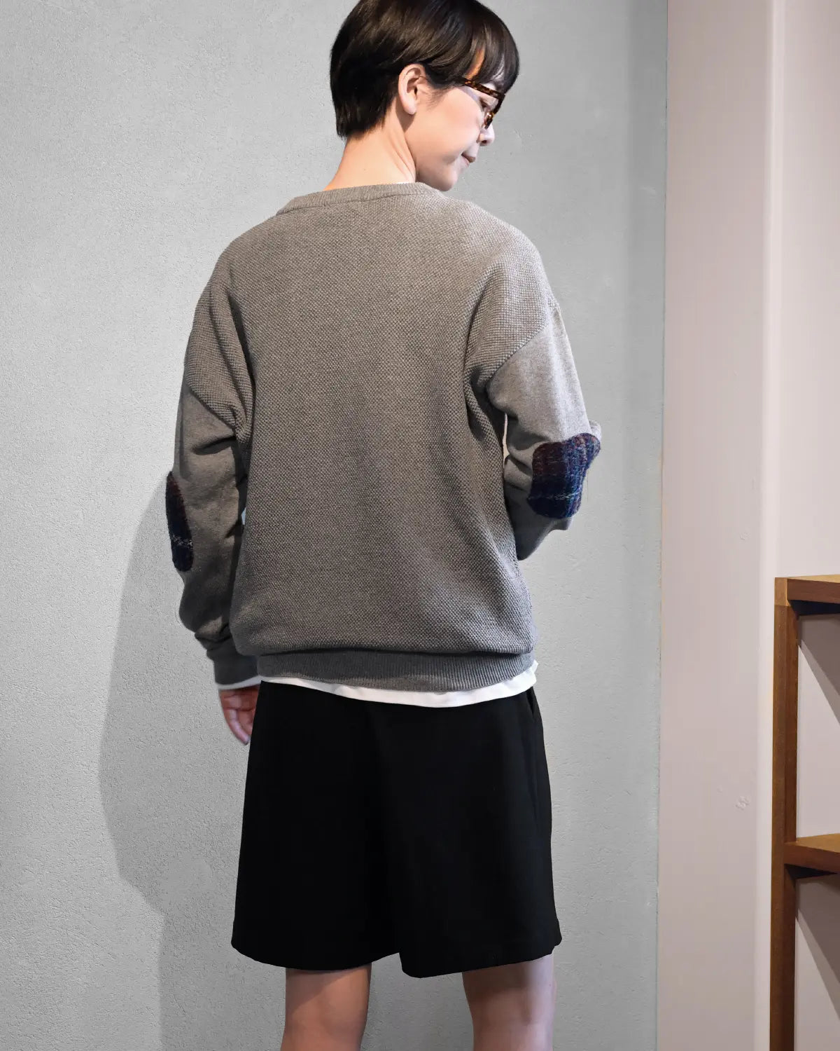 モデル身長：169cm#カラー_02 グレー（ネイビーチェック）
