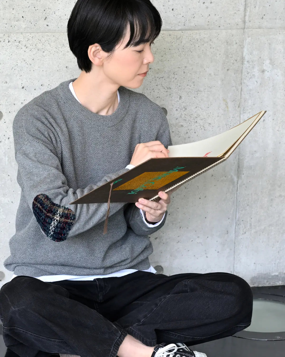 モデル身長：169cm#カラー_02 グレー（ネイビーチェック）