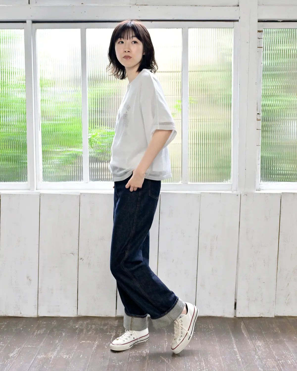 モデル身長：165cm#カラー_01 ホワイト