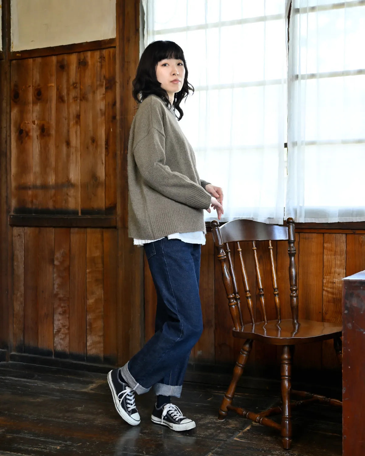 モデル身長：165cm#カラー_02 スモークベージュ
