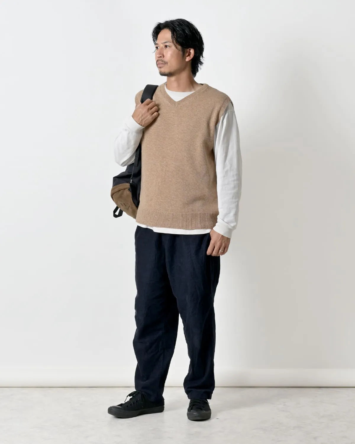 メンズLサイズ モデル身長：172cm#カラー_02 ベージュ