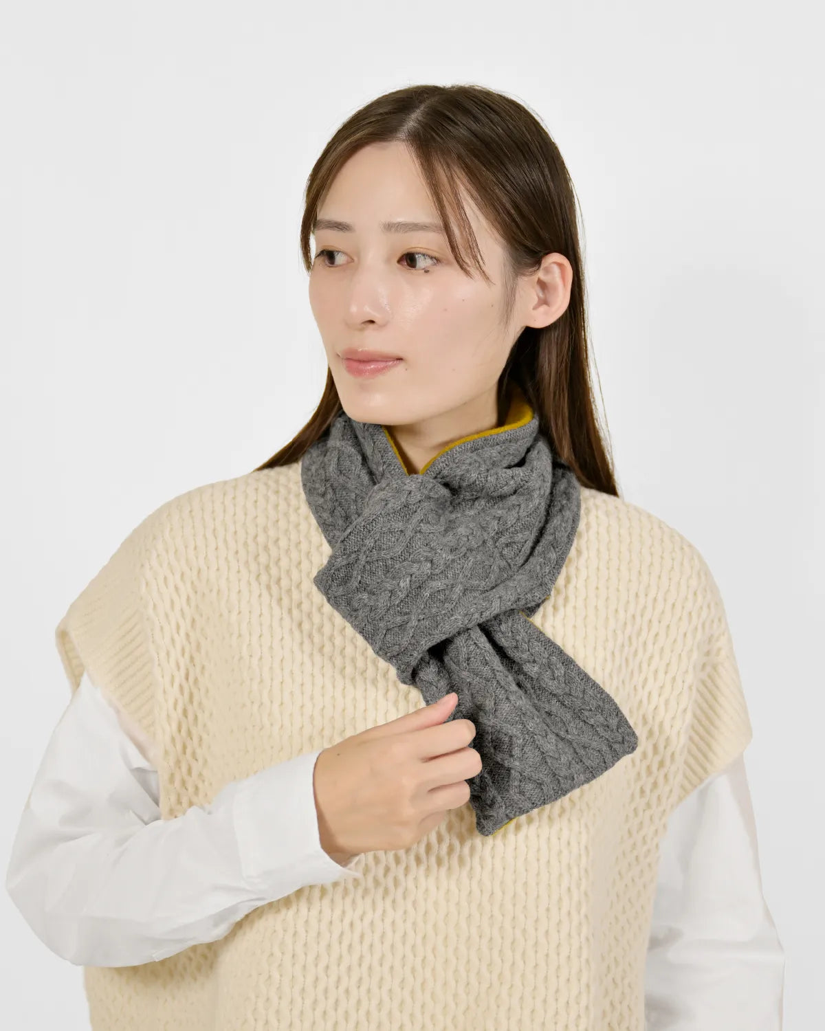 モデル身長：163cm#カラー_03 グレー×サフラン