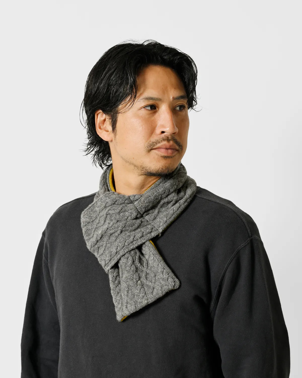 モデル身長：172cm#カラー_03 グレー×サフラン
